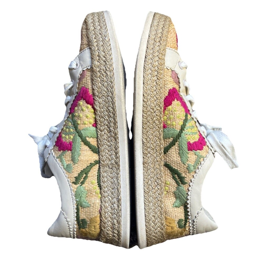 Dolce Vita Azalia Floral Raffia Sneakers Women’s Size 7.5 Lace Up Casual Shoes - Picture 5 of 13
